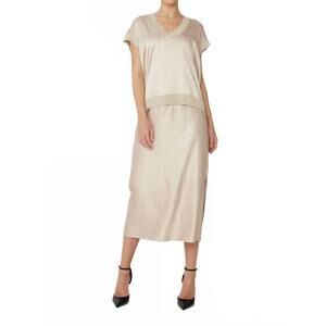 NEW JS71 wendy 2 piece midi dress in beige